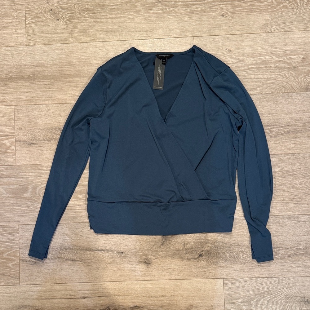 Banana Republic Deep Blue Wrap Blouse